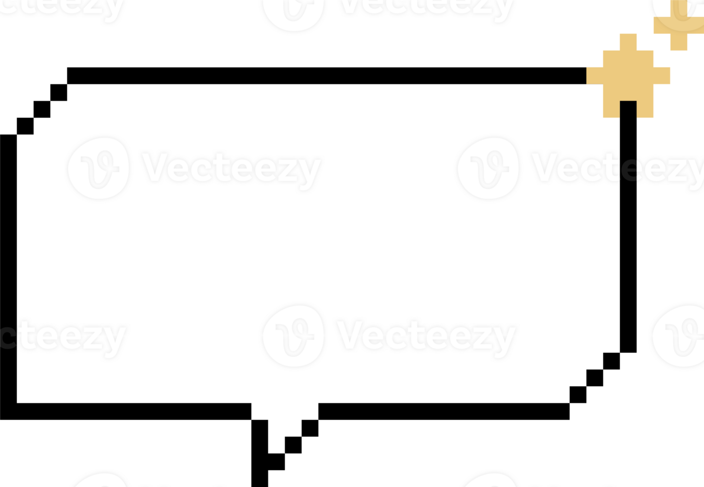 8bit retro game pixel speech bubble balloon icon sticker memo keyword planner text box banner png