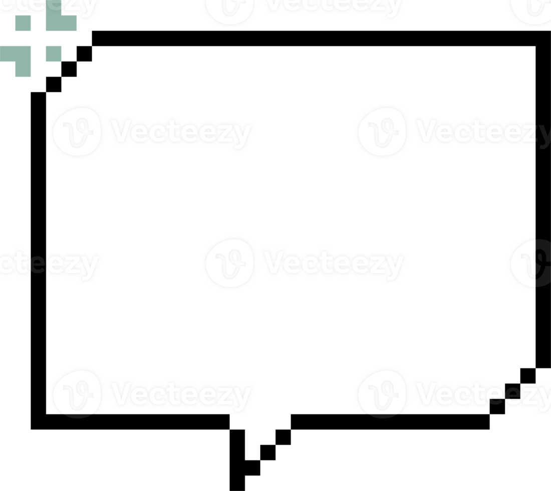 8bit retro game pixel speech bubble balloon icon sticker memo keyword planner text box banner png
