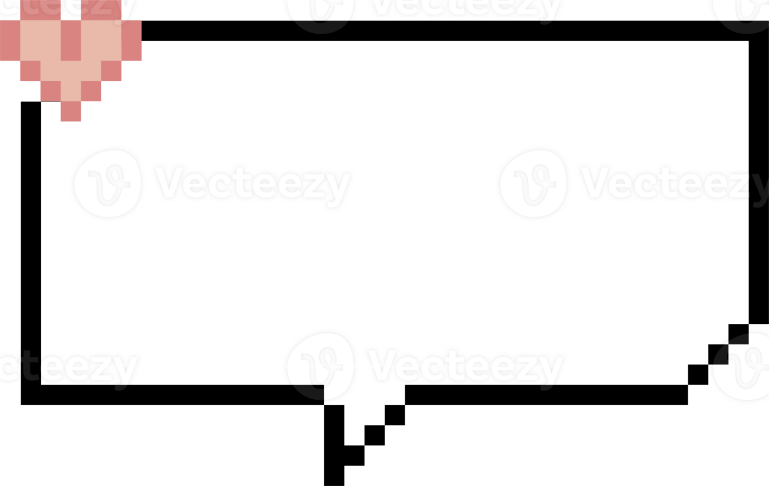 8bit retro game pixel speech bubble balloon icon sticker memo keyword planner text box banner png
