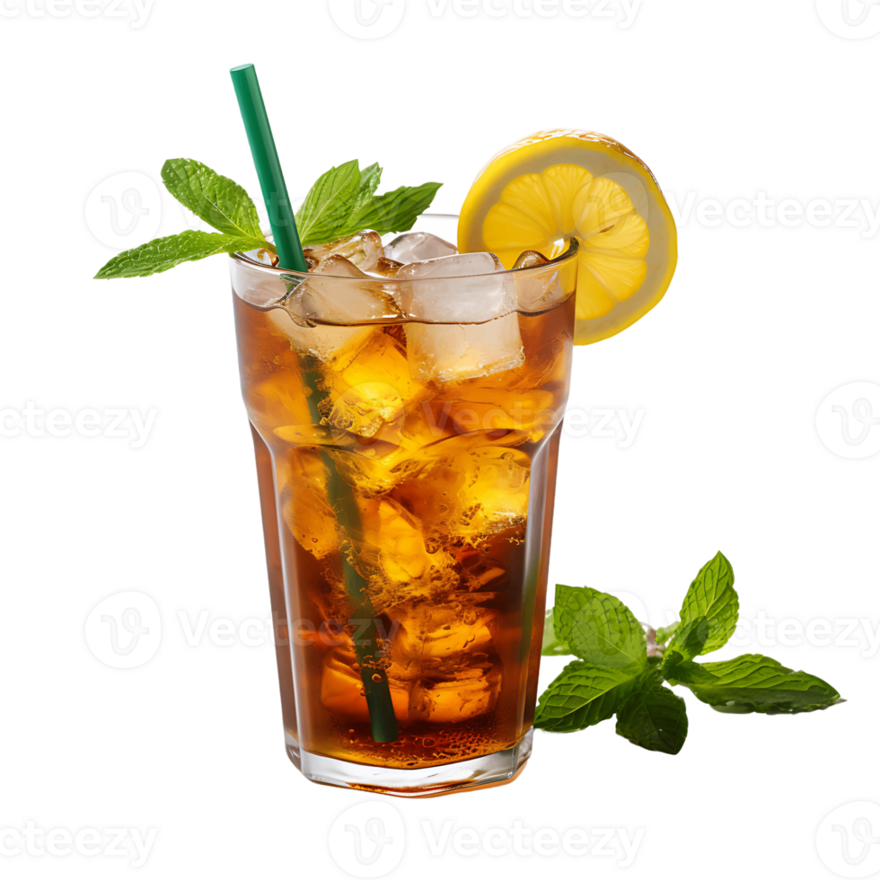 Refreshing Ice Tea Isolated on Transparent Background png