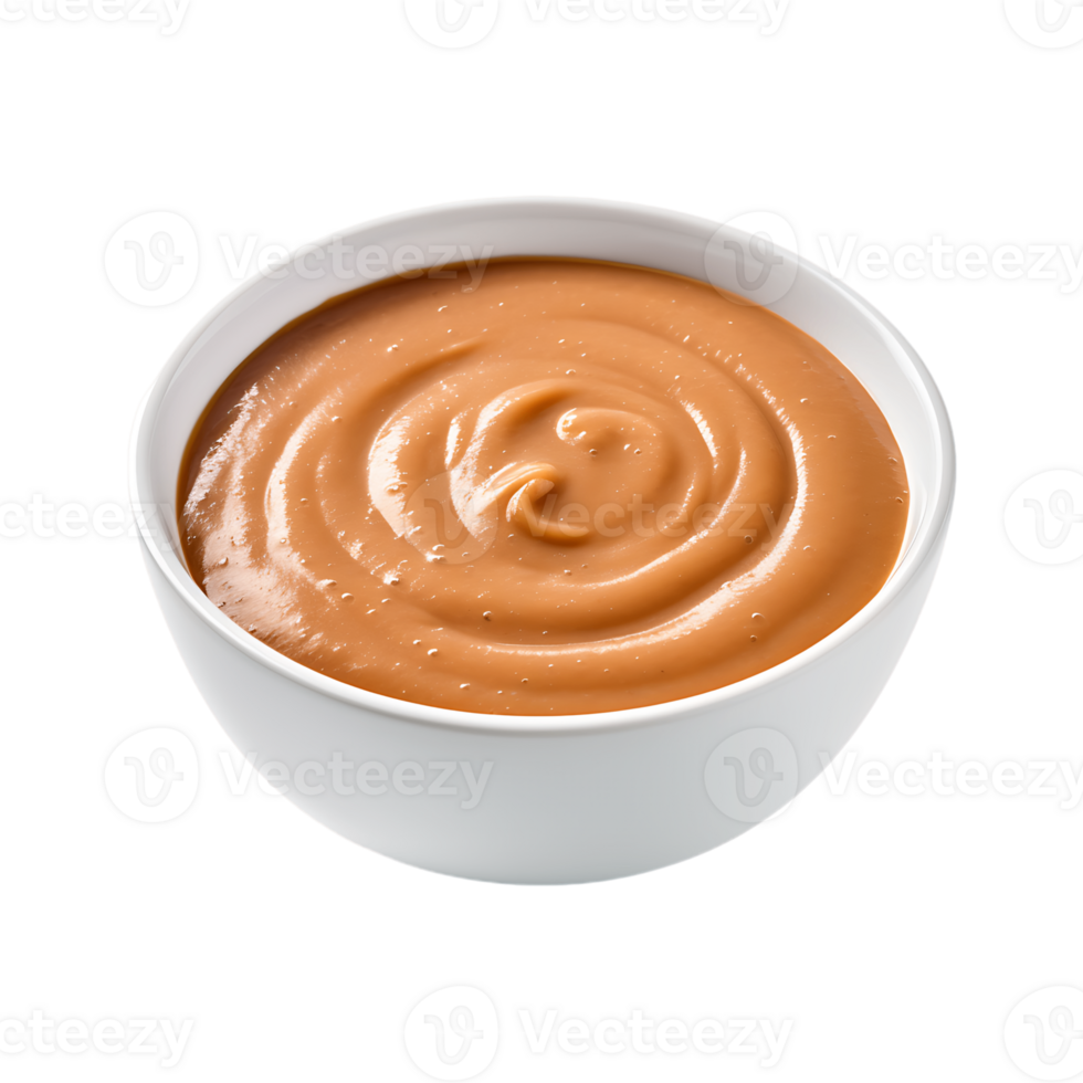 Creamy Peanut Perfection Isolated Brown Sauce on Transparent Background png