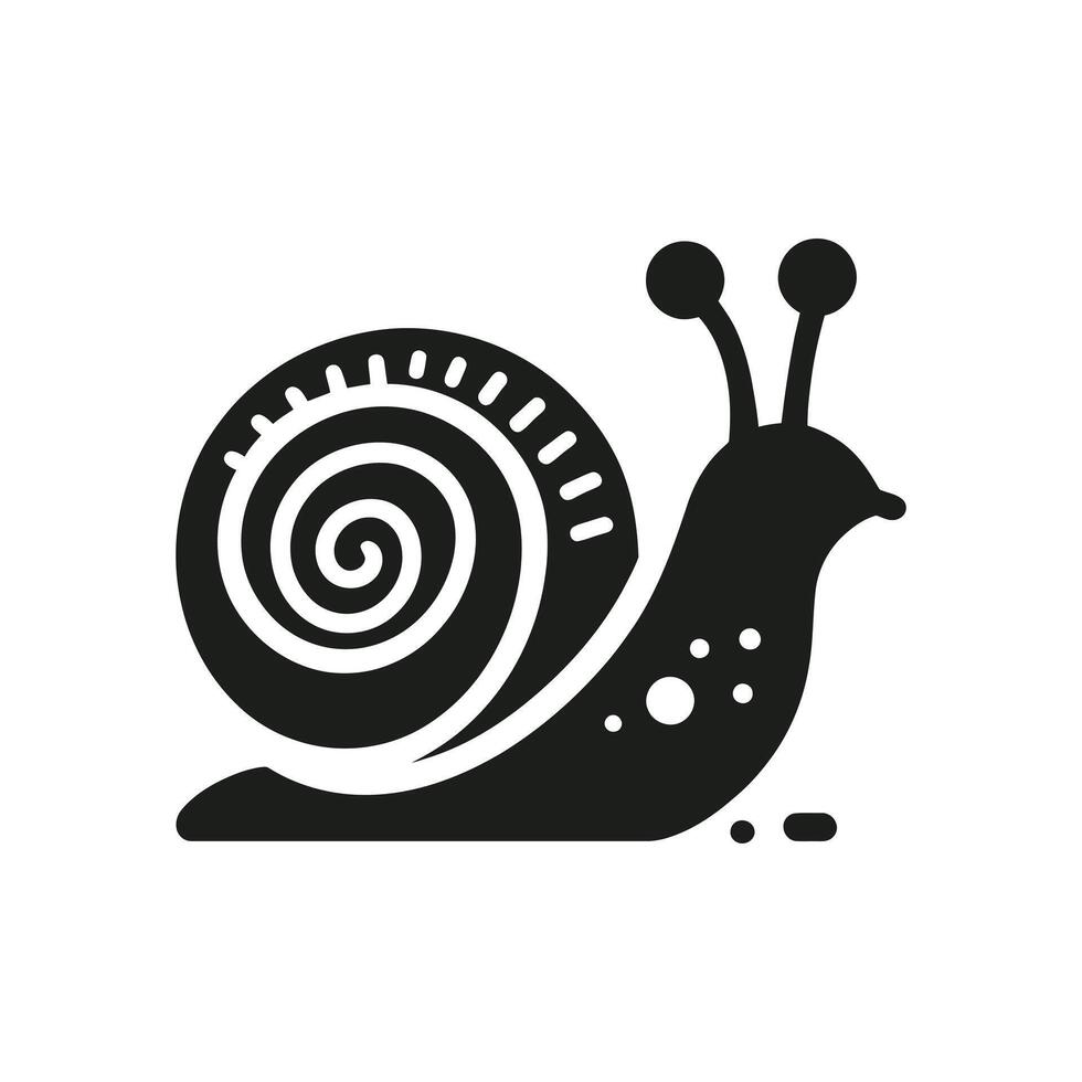 Minimalist Mollusk Silhouette of Snail Symbol Logo on White Background vector