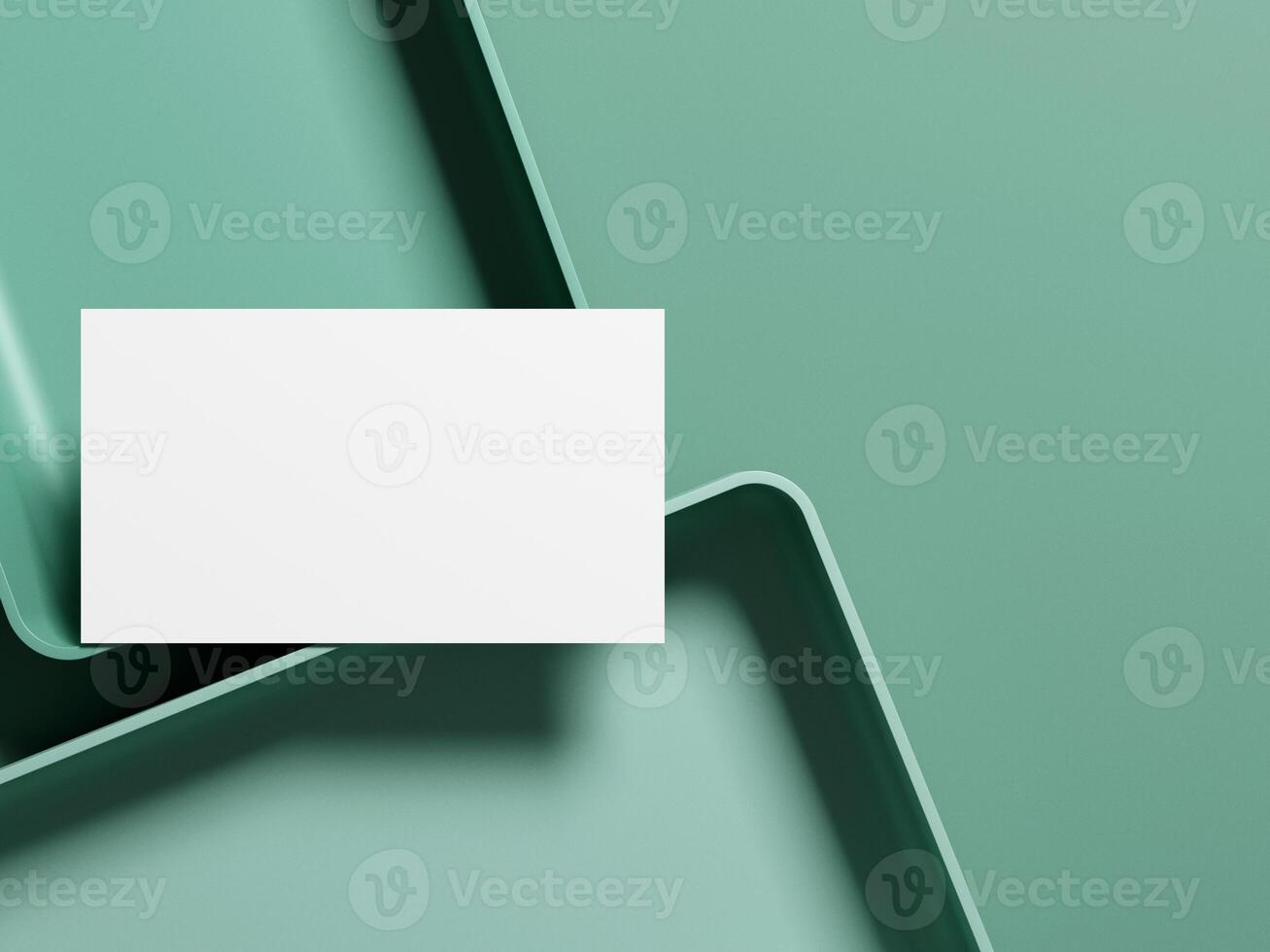 Clean minimal business card mockup with the tray on pastel soft background photo