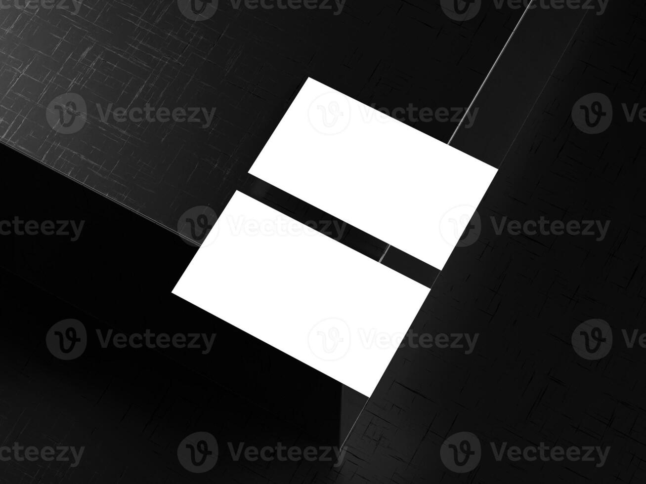 Realistic floating business branding cards template mockup with shadows. 3d rendering. photo