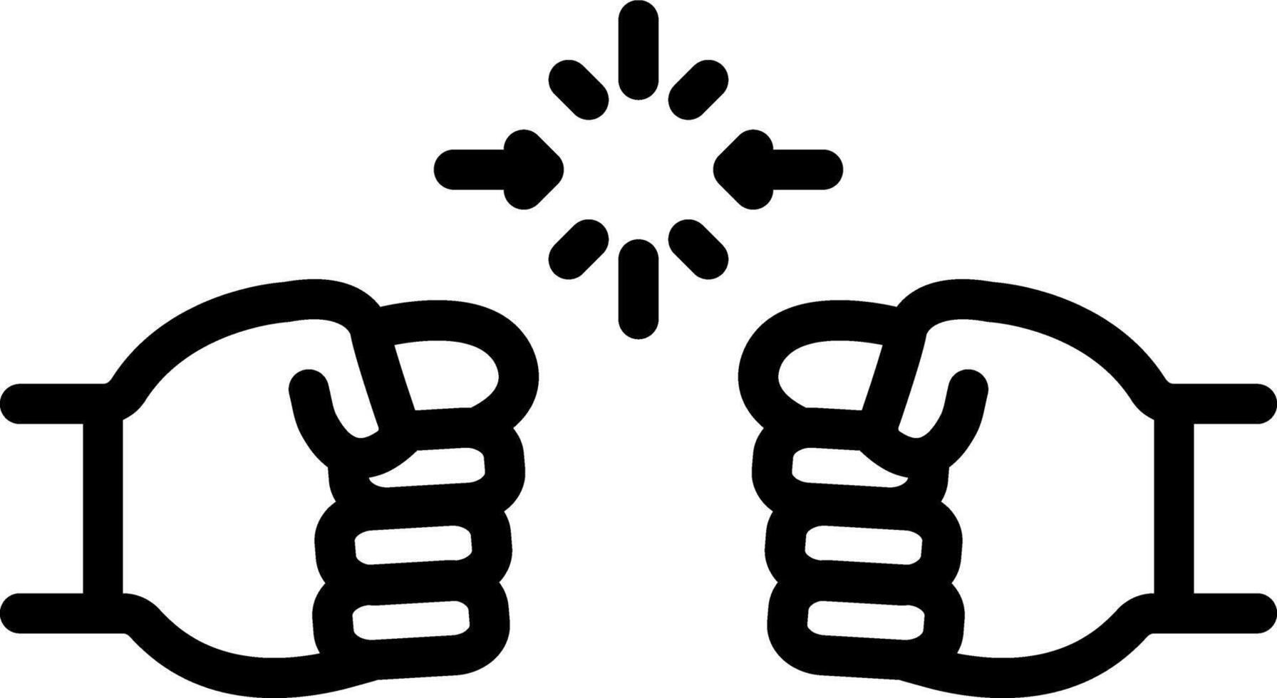 Black line icon for conflict resolution vector