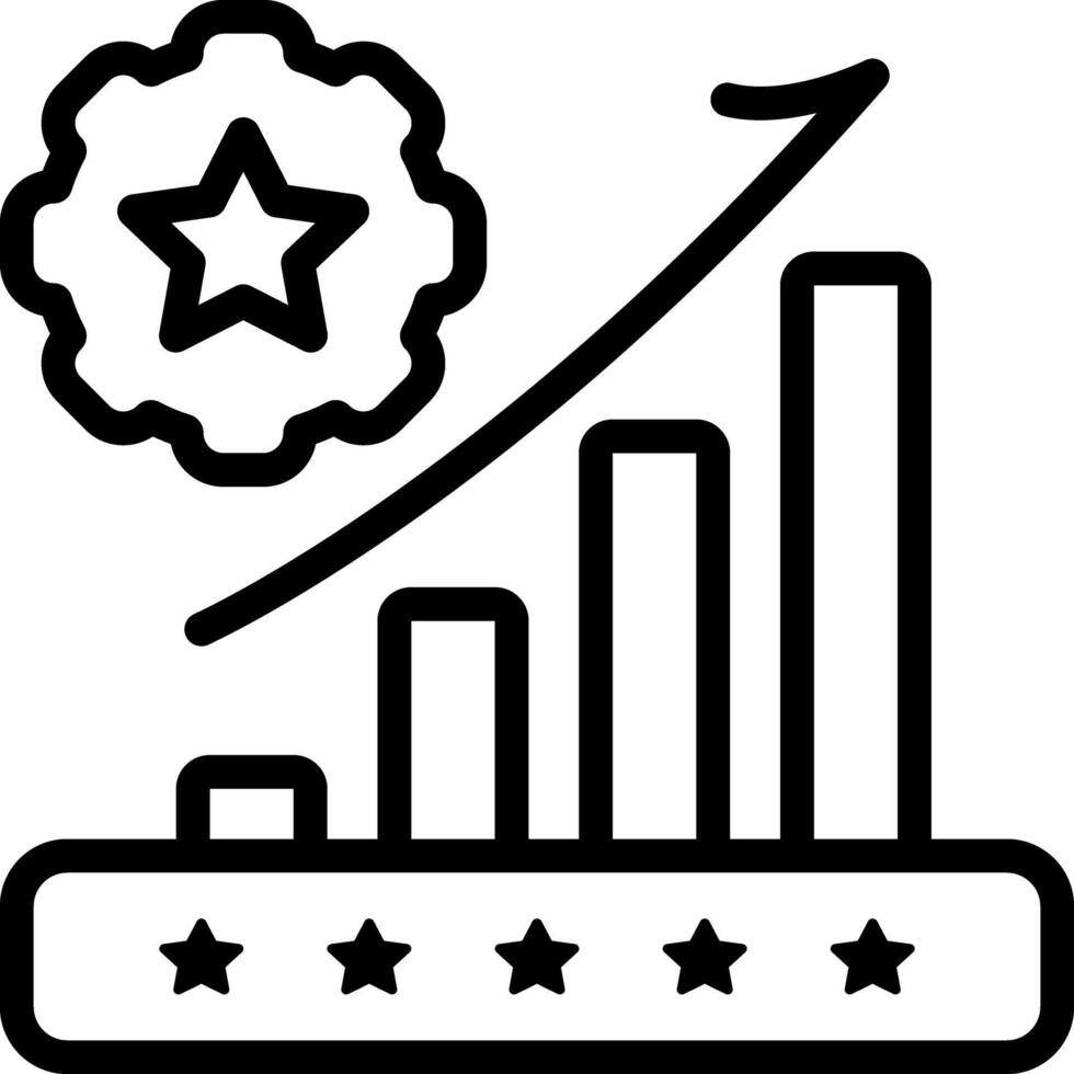 Black line icon for brand reputation vector