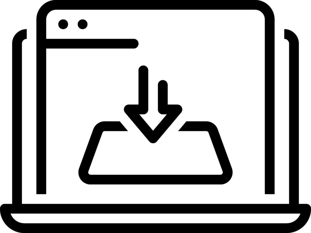 Black line icon for downloaded vector
