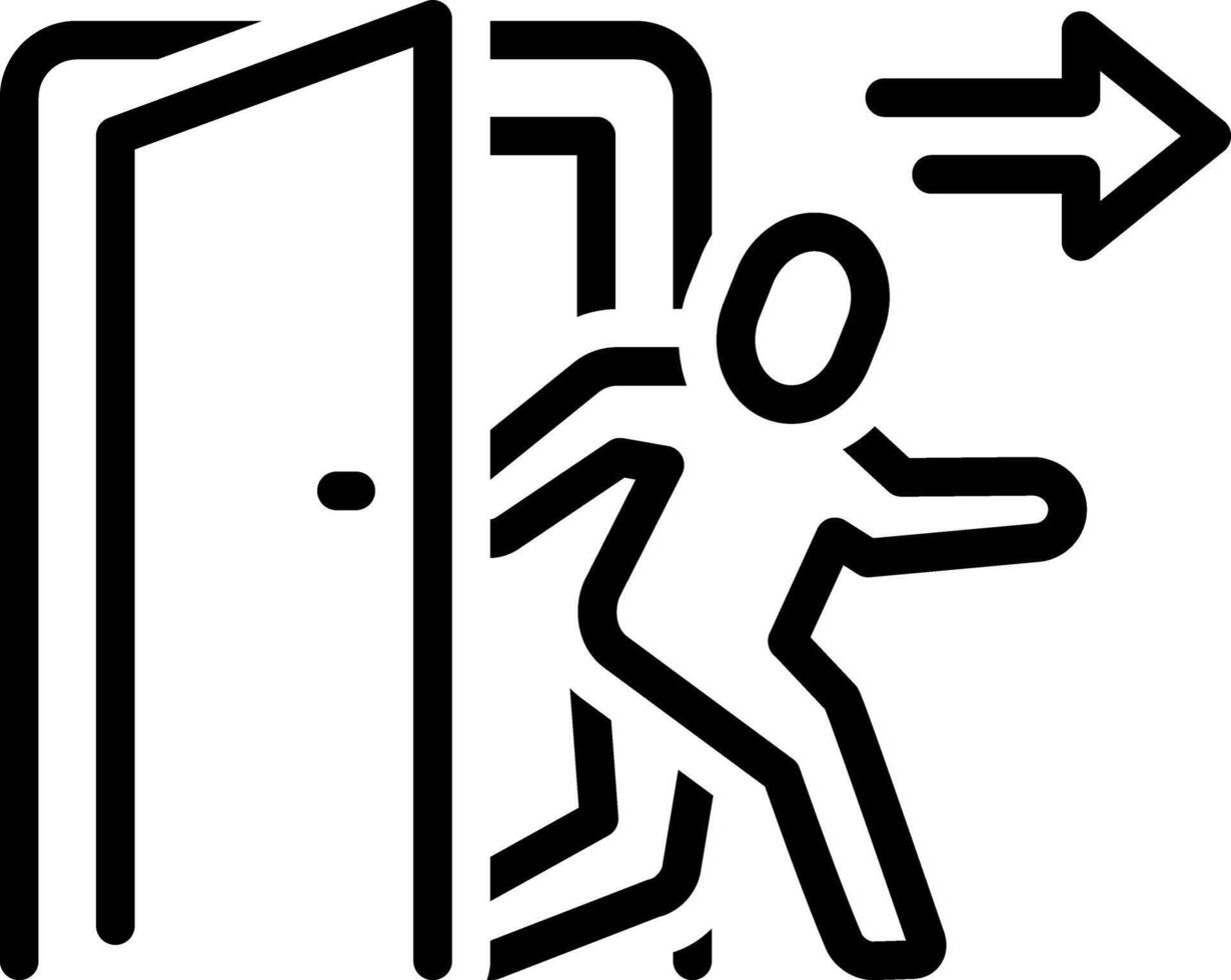 Black line icon for evacuation vector