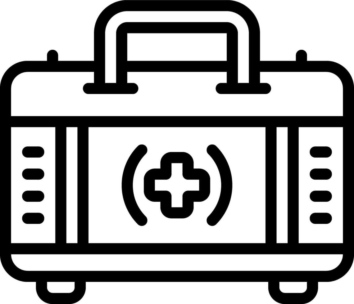 Black line icon for aid first vector