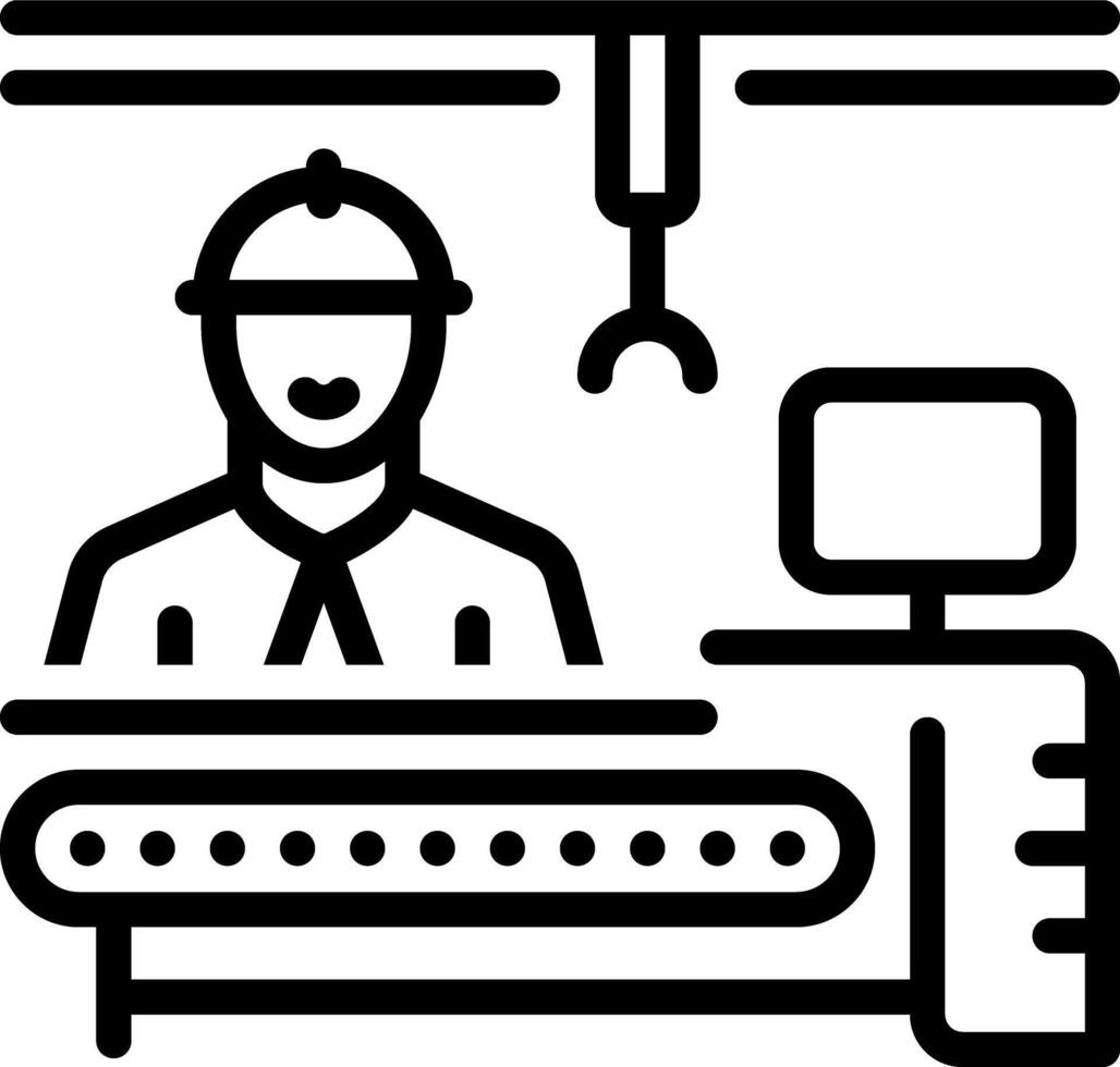 Black line icon for operator vector