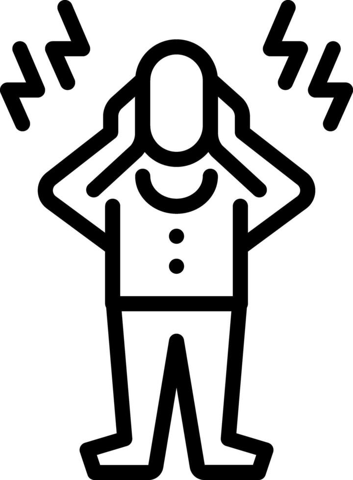 Black line icon for panic attack vector