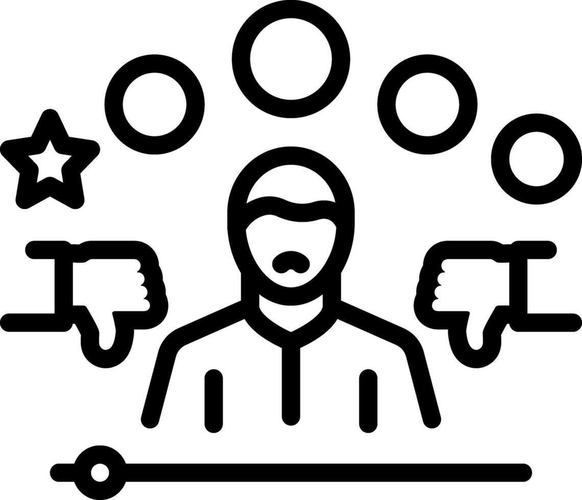 Black line icon for unsatisfied vector