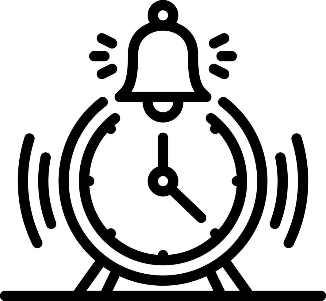 Black line icon for alarm vector