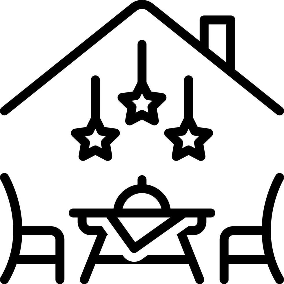 Black line icon for eating house vector