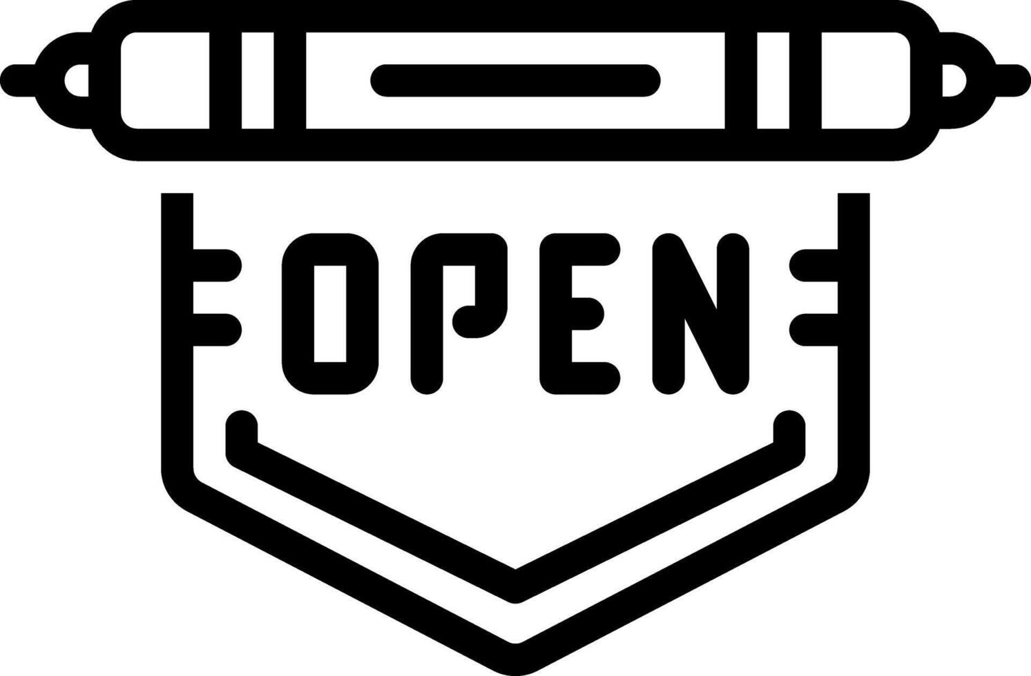 Black line icon for open vector