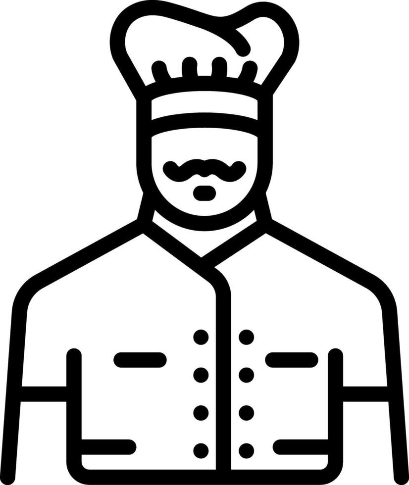 Black line icon for chef vector