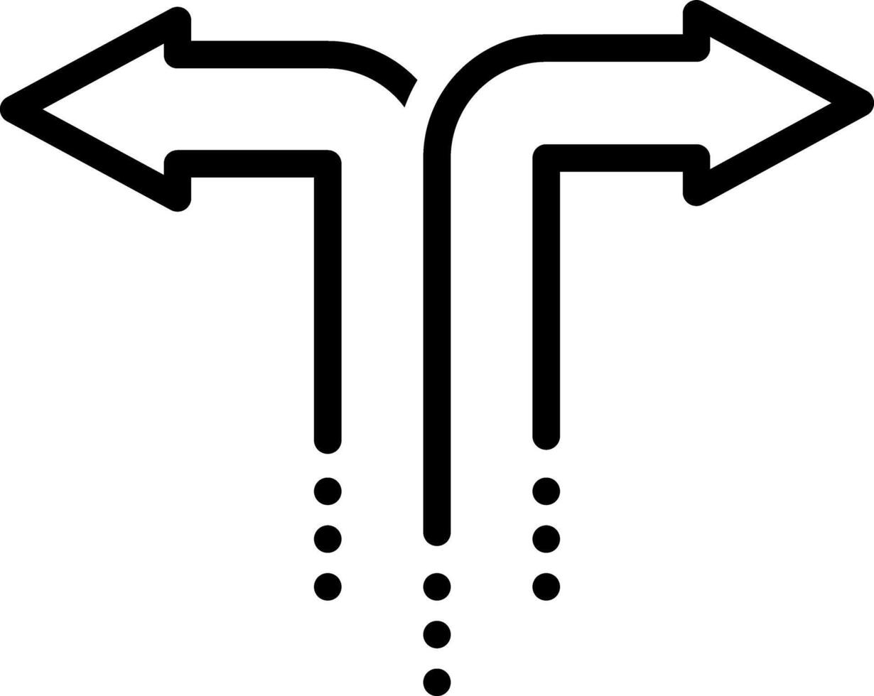 Black line icon for two way vector