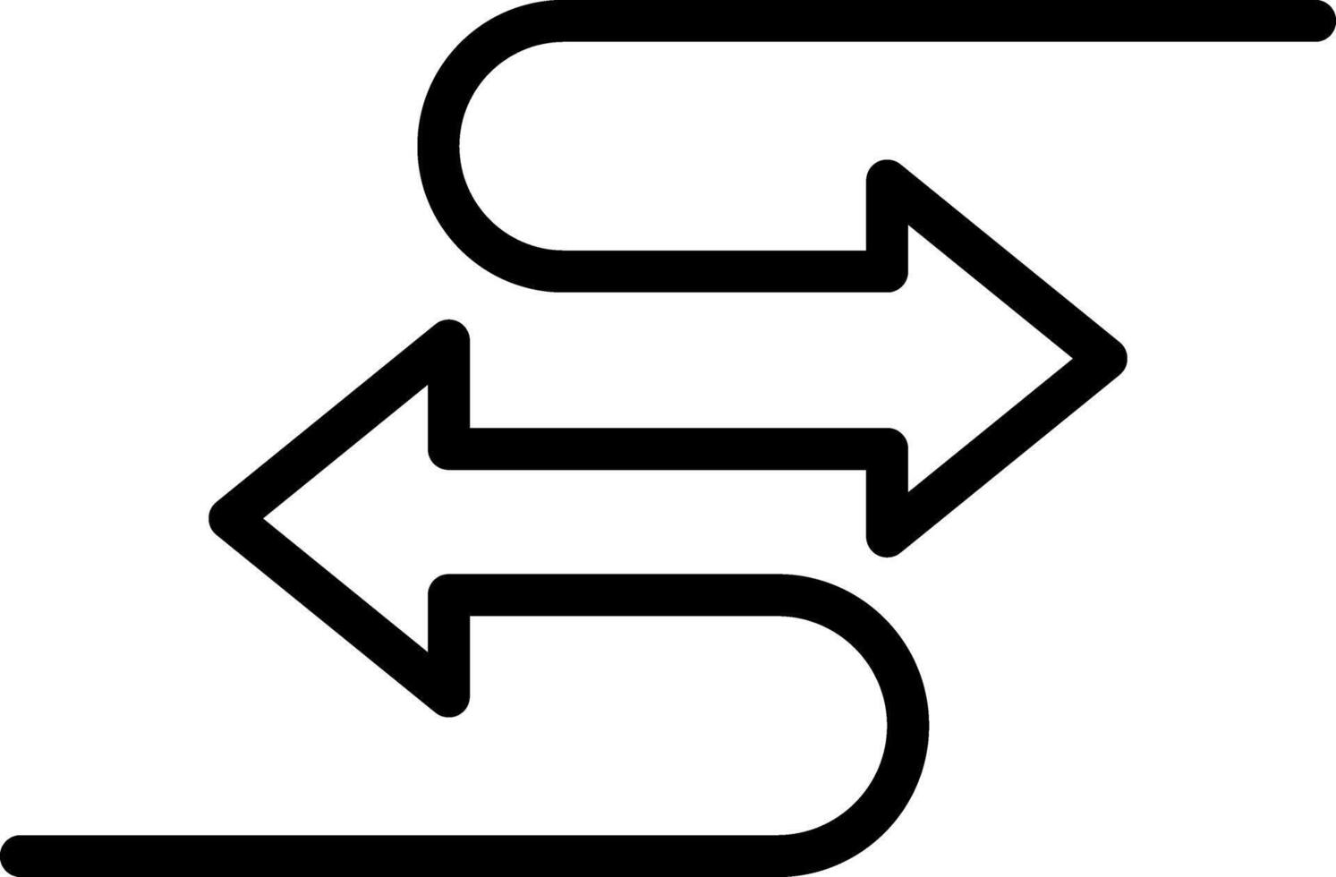Black line icon for exchange vector