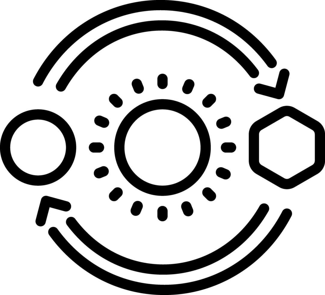 Black line icon for swap vector