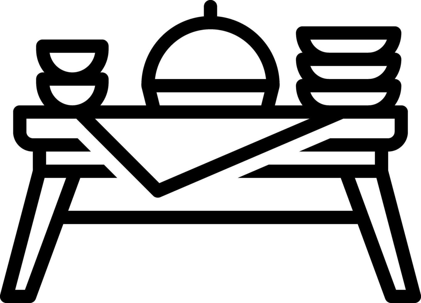 Black line icon for dish vector
