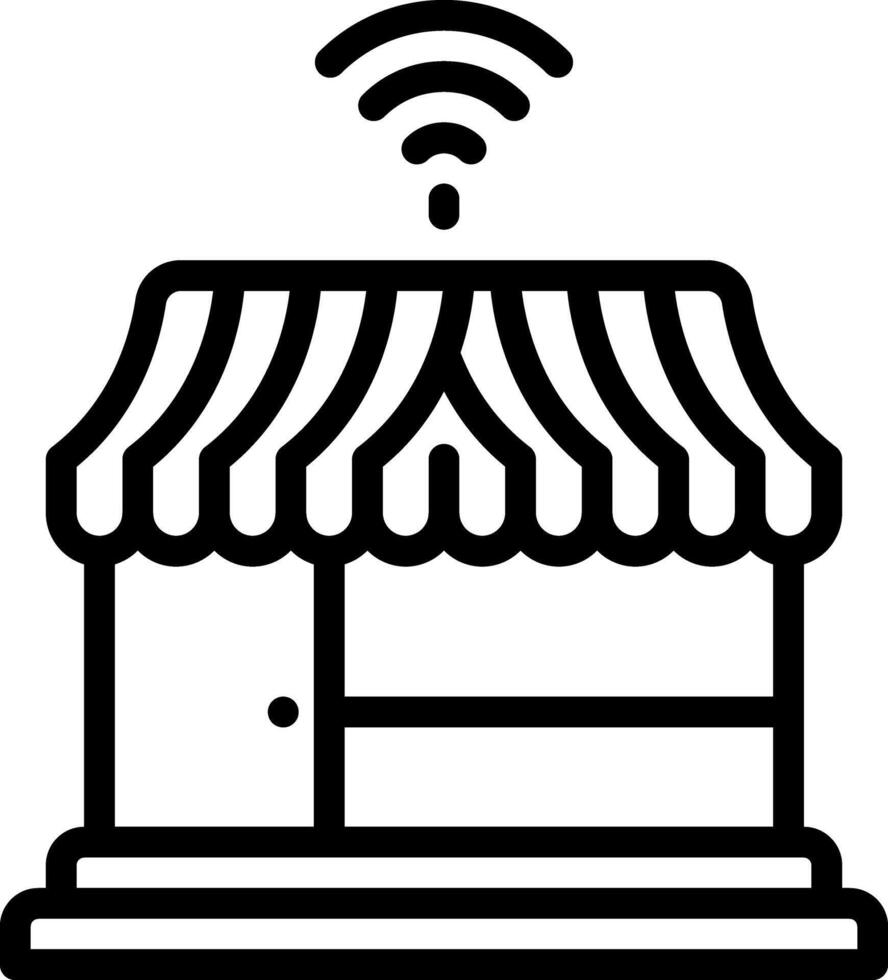 Black line icon for wifi vector