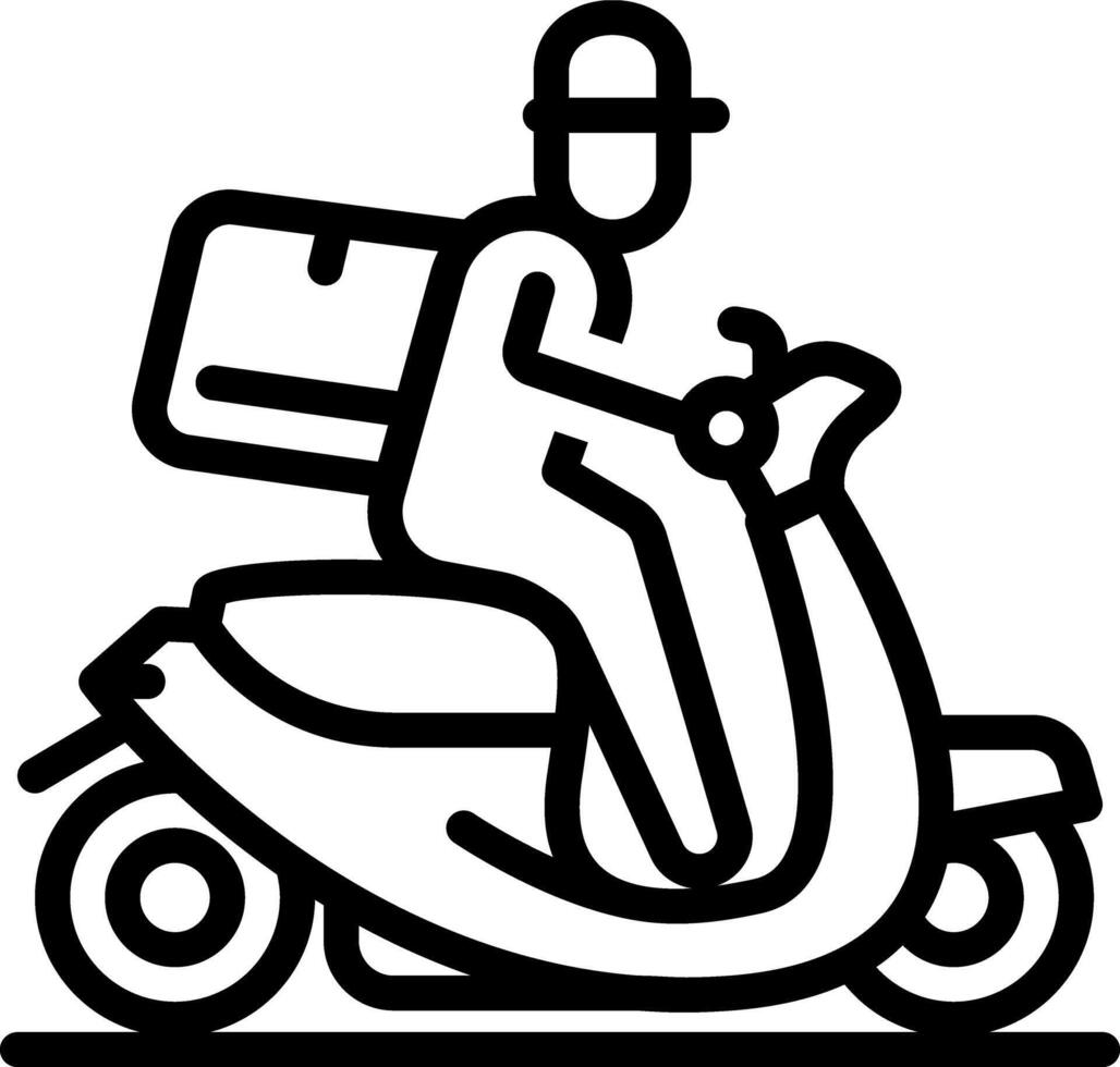 Black line icon for food delivery vector
