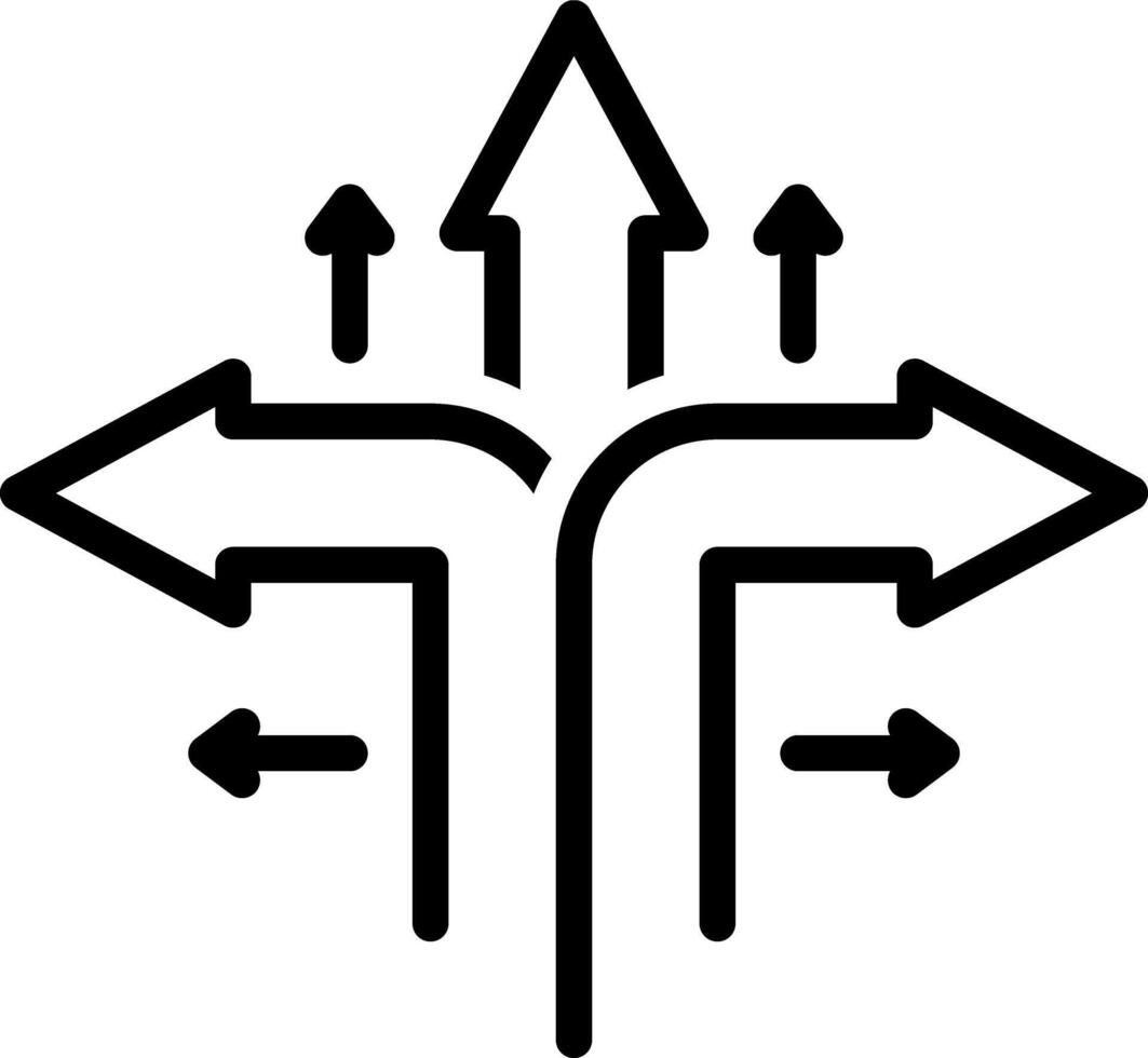 Black line icon for direction vector