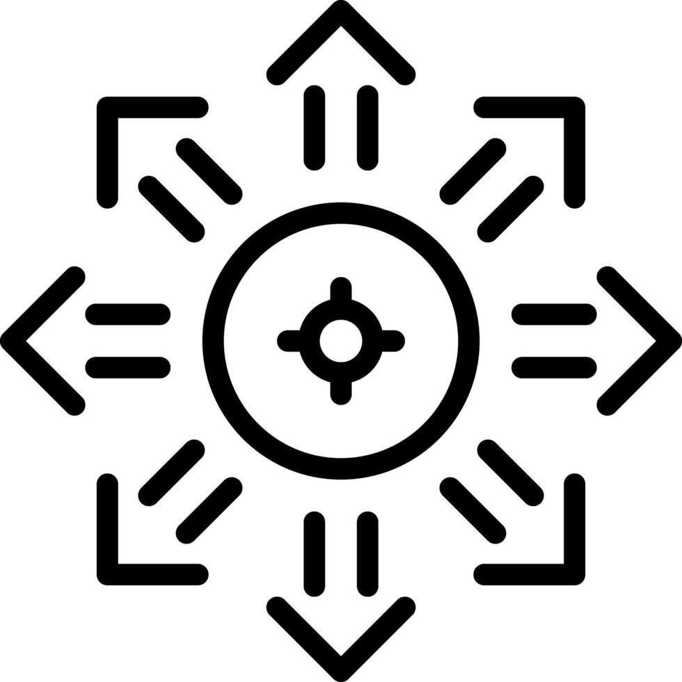 Black line icon for expand vector