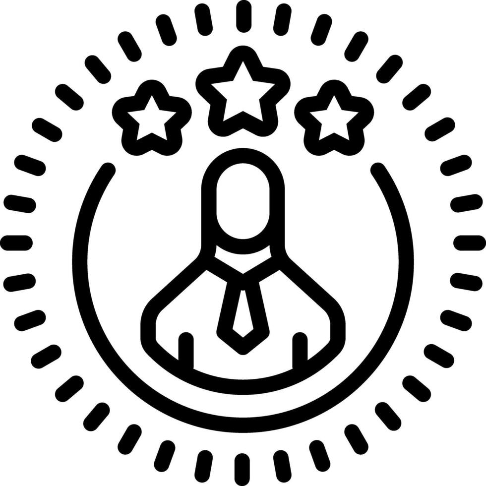 Black line icon for reputation vector