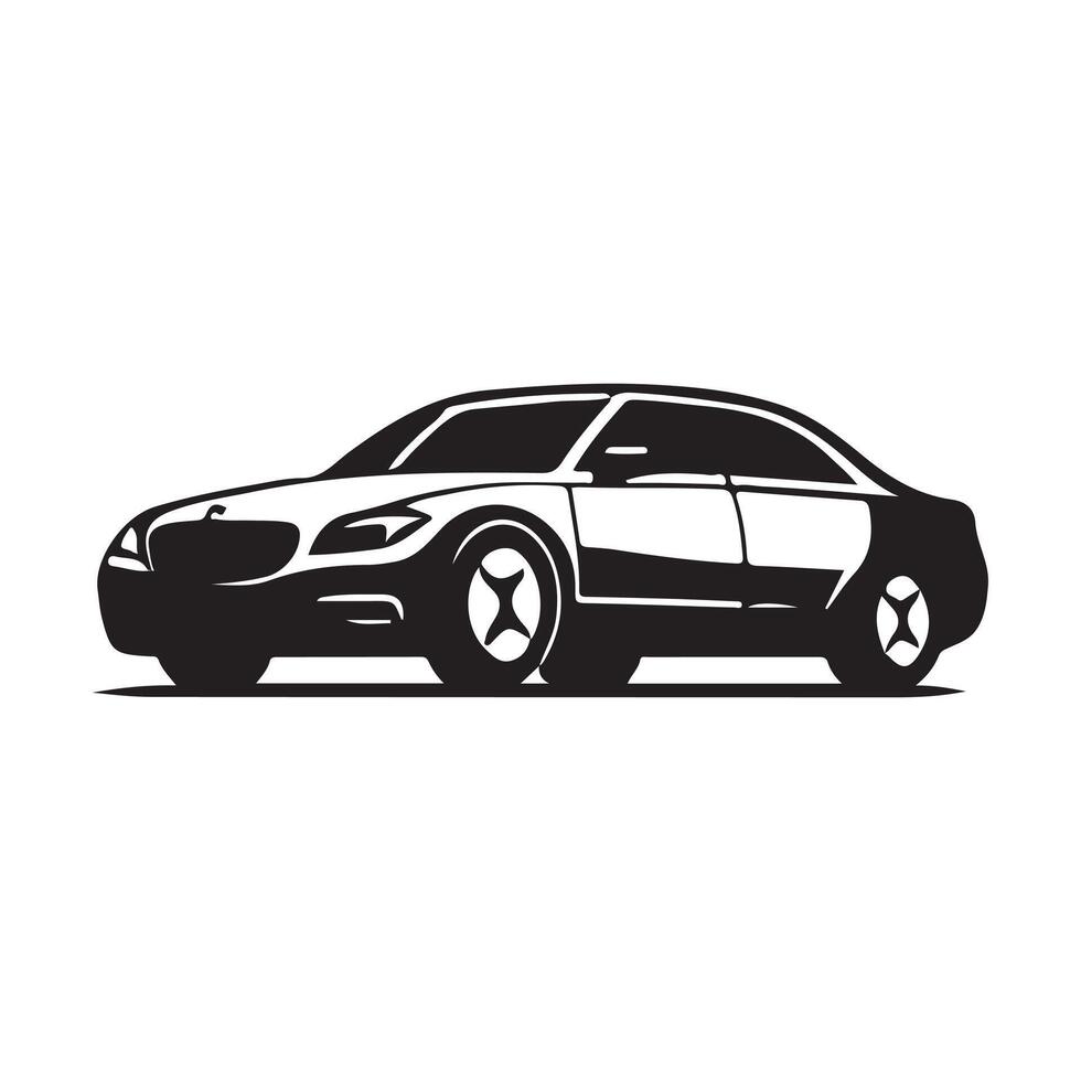 Car Silhouette flat illustration. vector