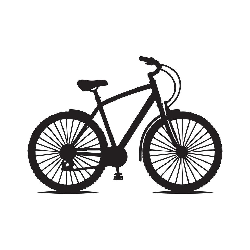 Bicycle Silhouette flat illustration. vector
