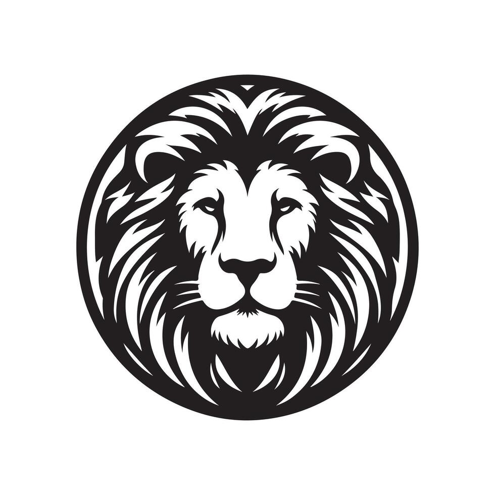 Lion Silhouette flat illustration. vector