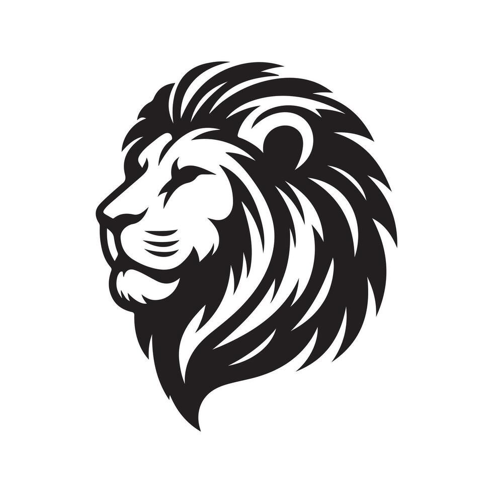 Lion Silhouette flat illustration. vector