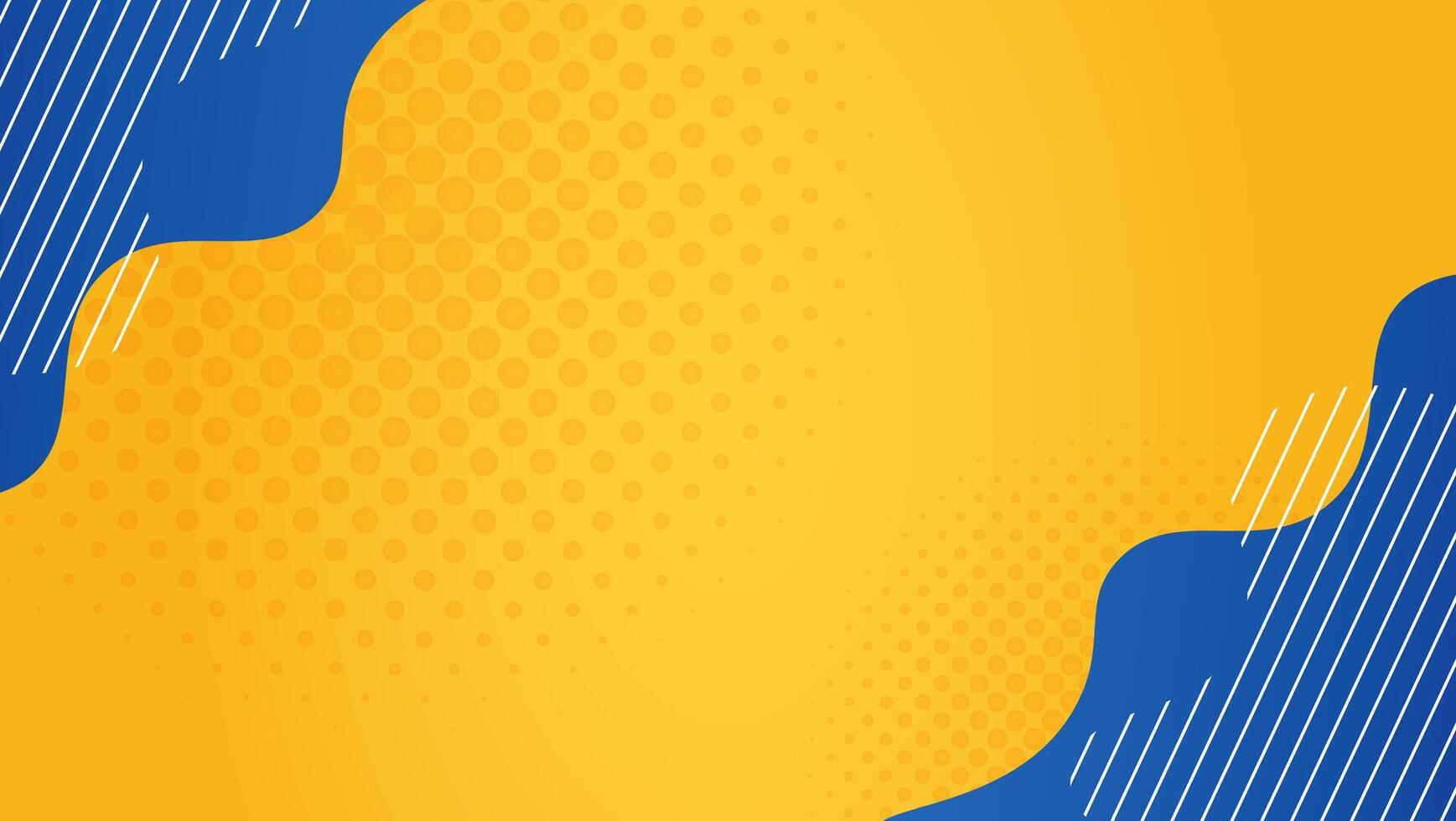 Blue and yellow background with halftone ornament vector