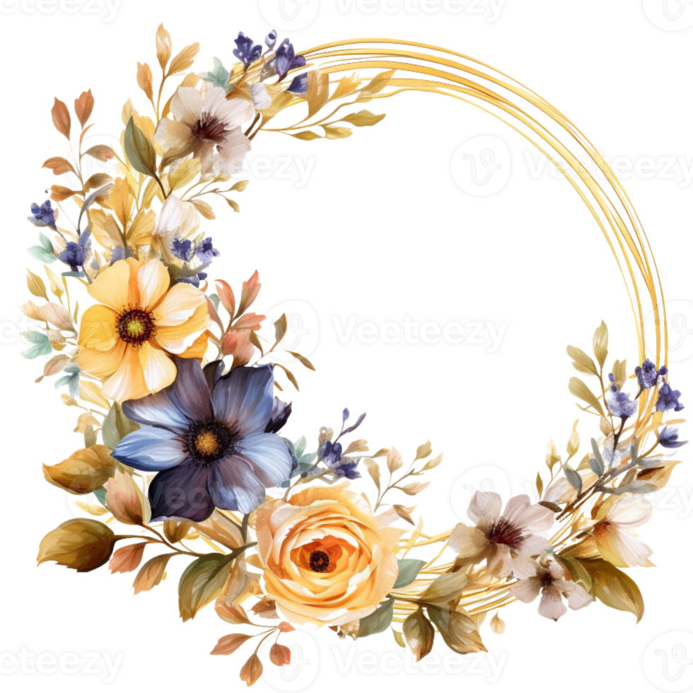 waterverf bloemen kader png