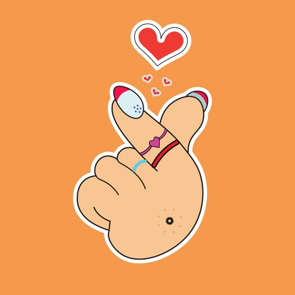 hand doing heart symbol vector