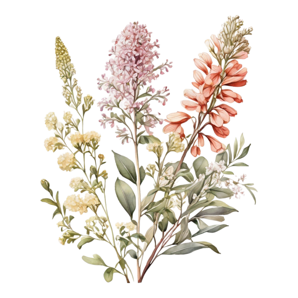 Watercolor Flower Bouquet, Beautiful Flower Design png