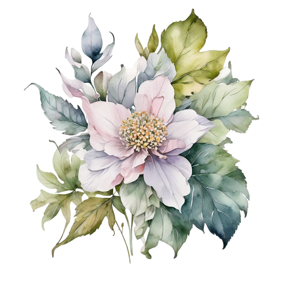 Watercolor flower Bouquet, Watercolor flower Design png