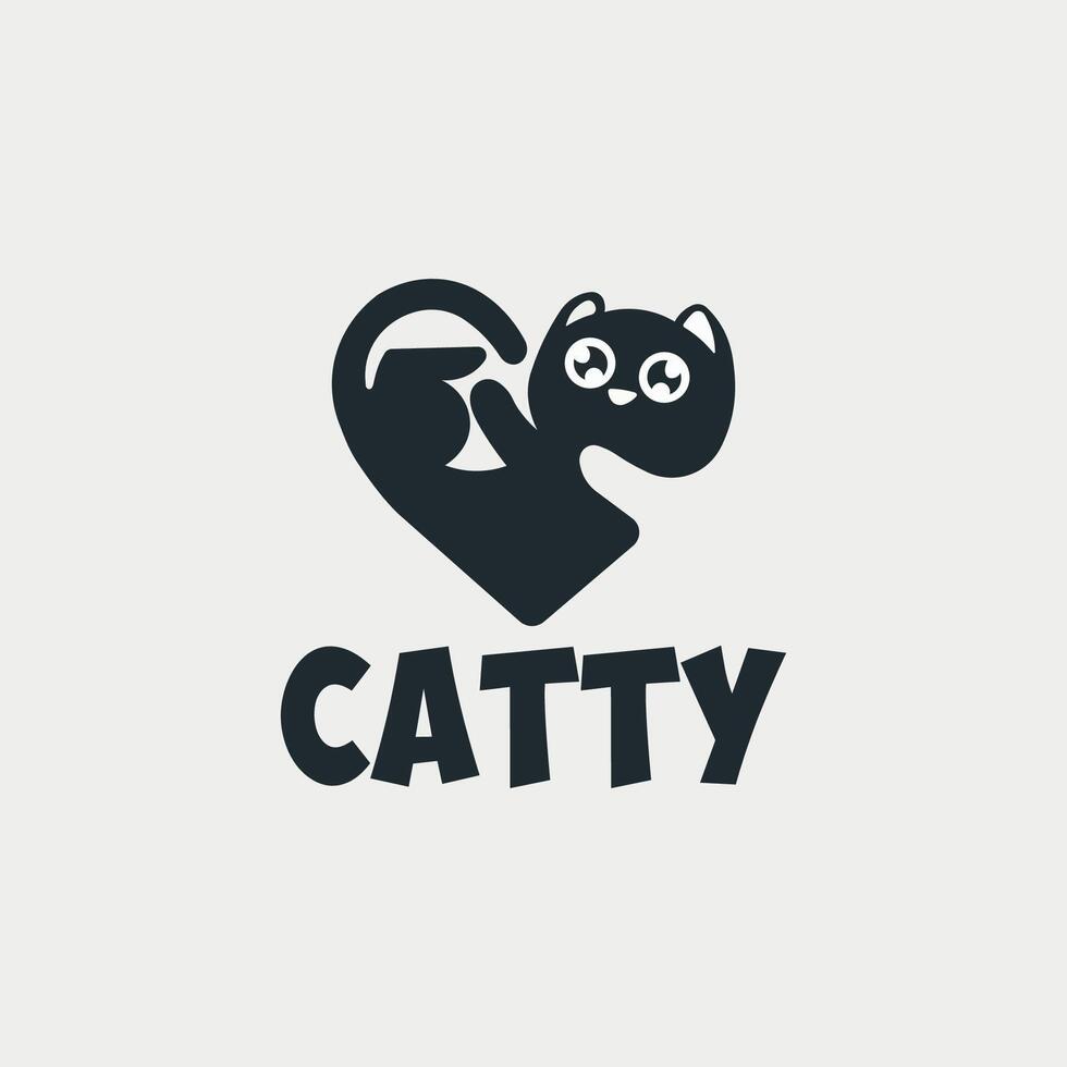 ilustración de gato logo vector