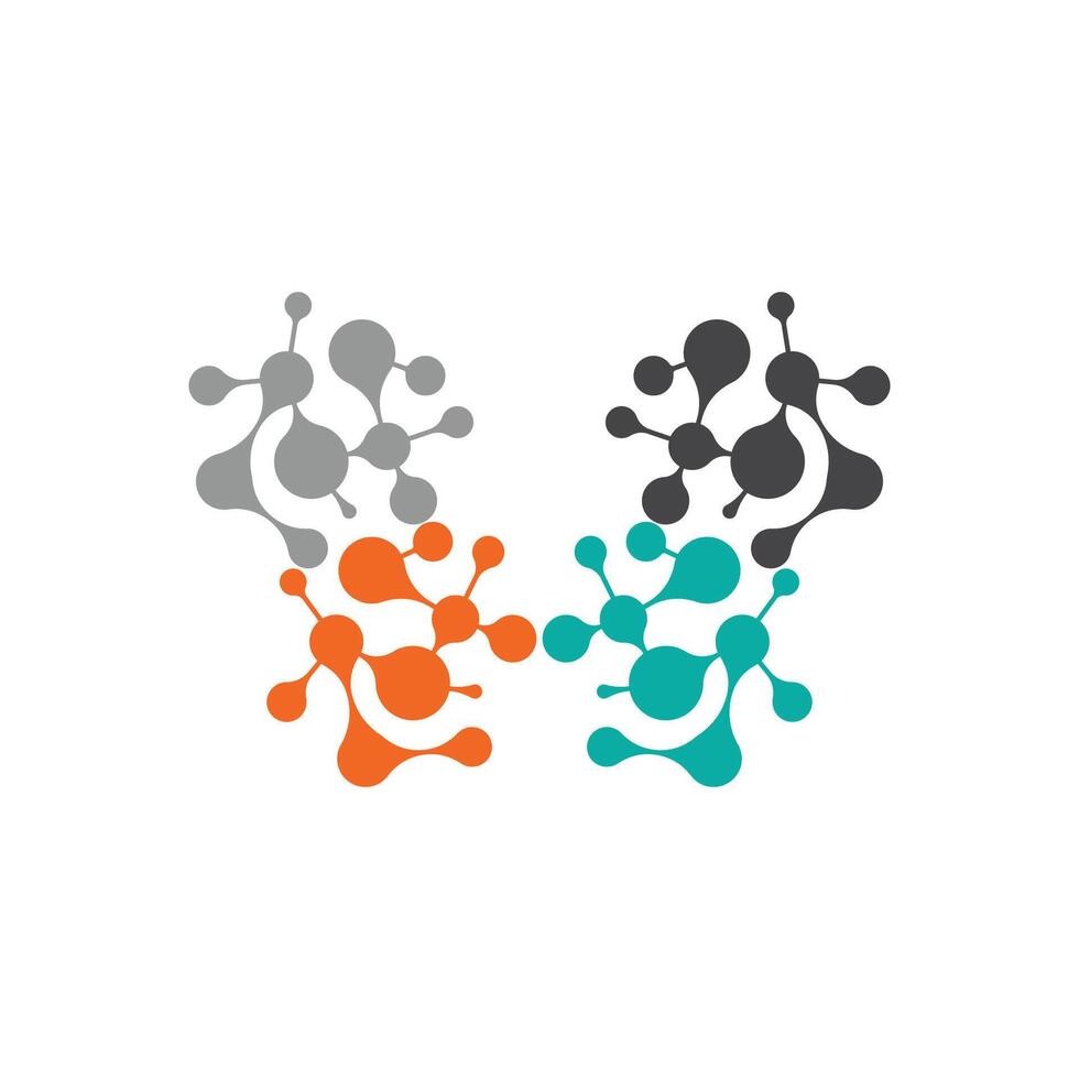 Neuron logo design template flat vector