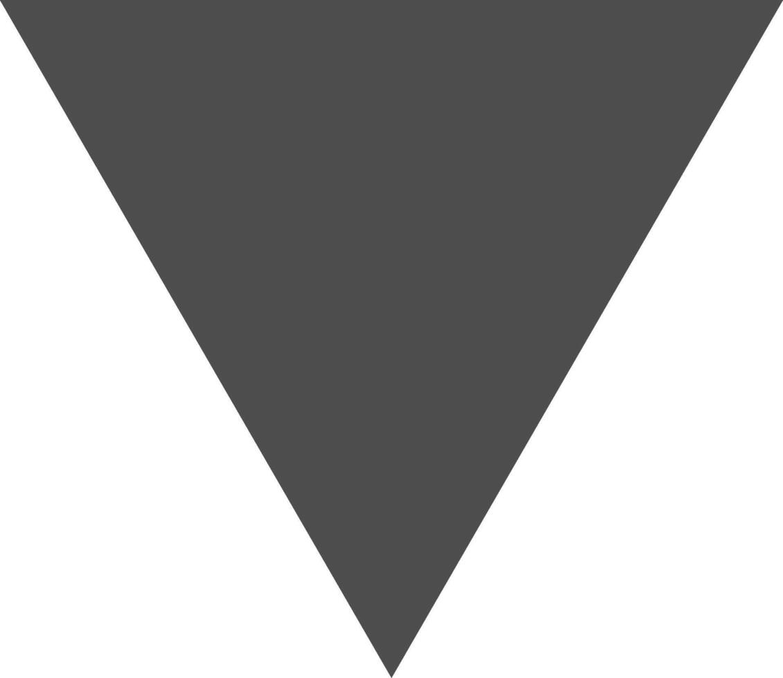 Grey upside-down triangle for various kind of symbolic purpose vector