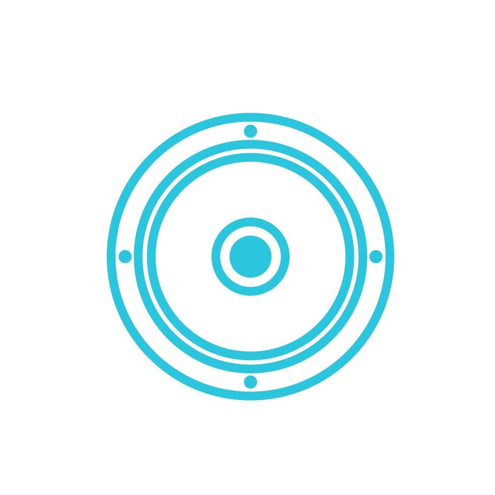 Bass car speaker icon. Isolated on white background. From blue icon set. vector