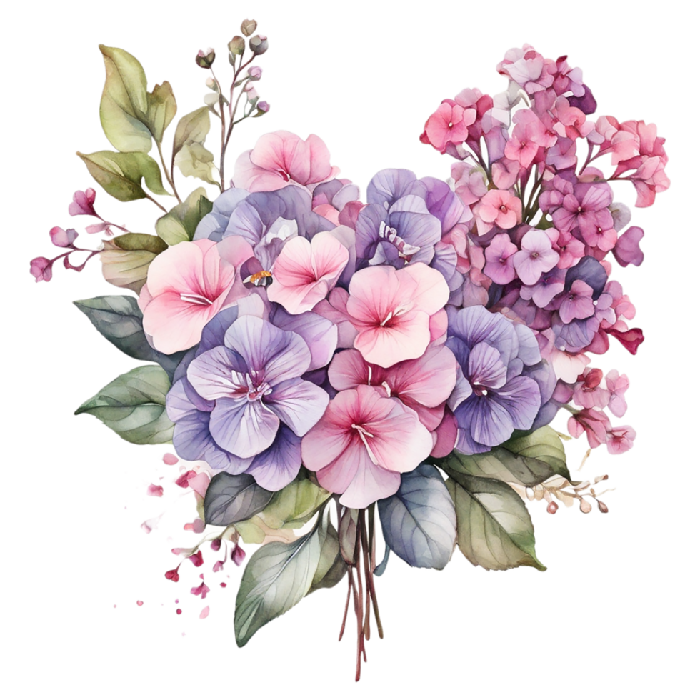 Watercolor Bouquet flower, Watercolor Bouquet flower Design png
