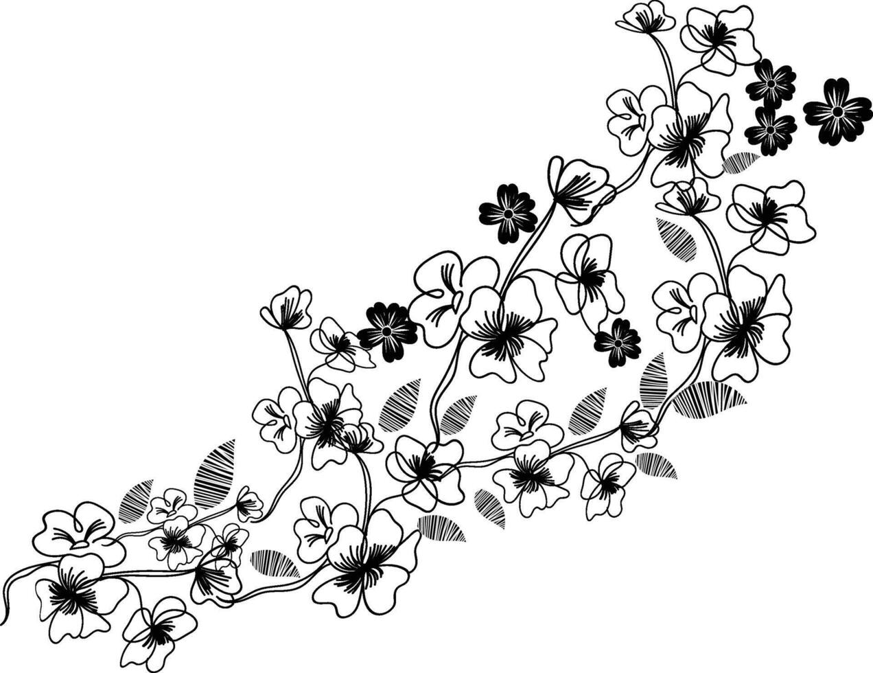 flower silhouettes design vector