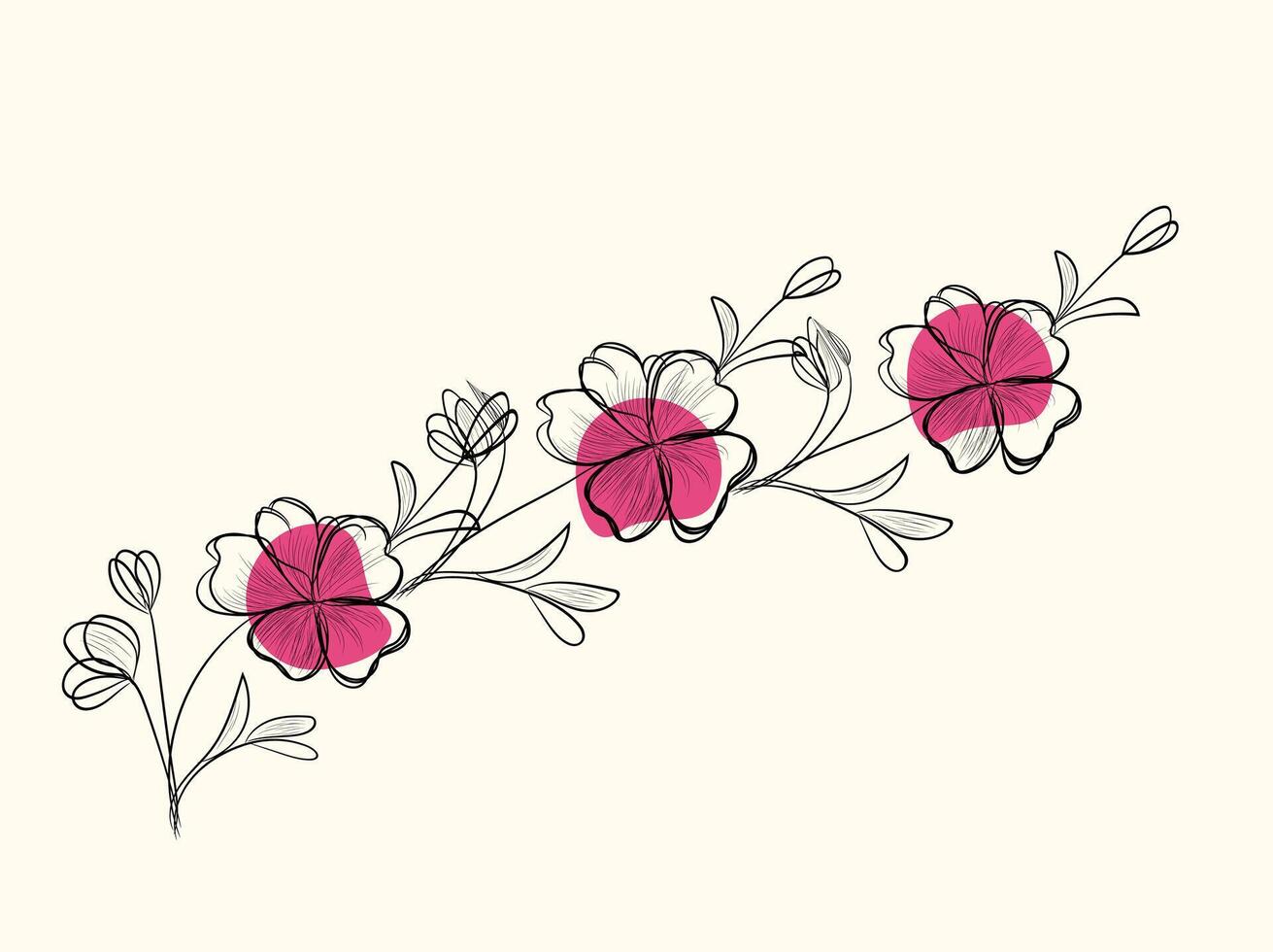 flower silhouettes design vector