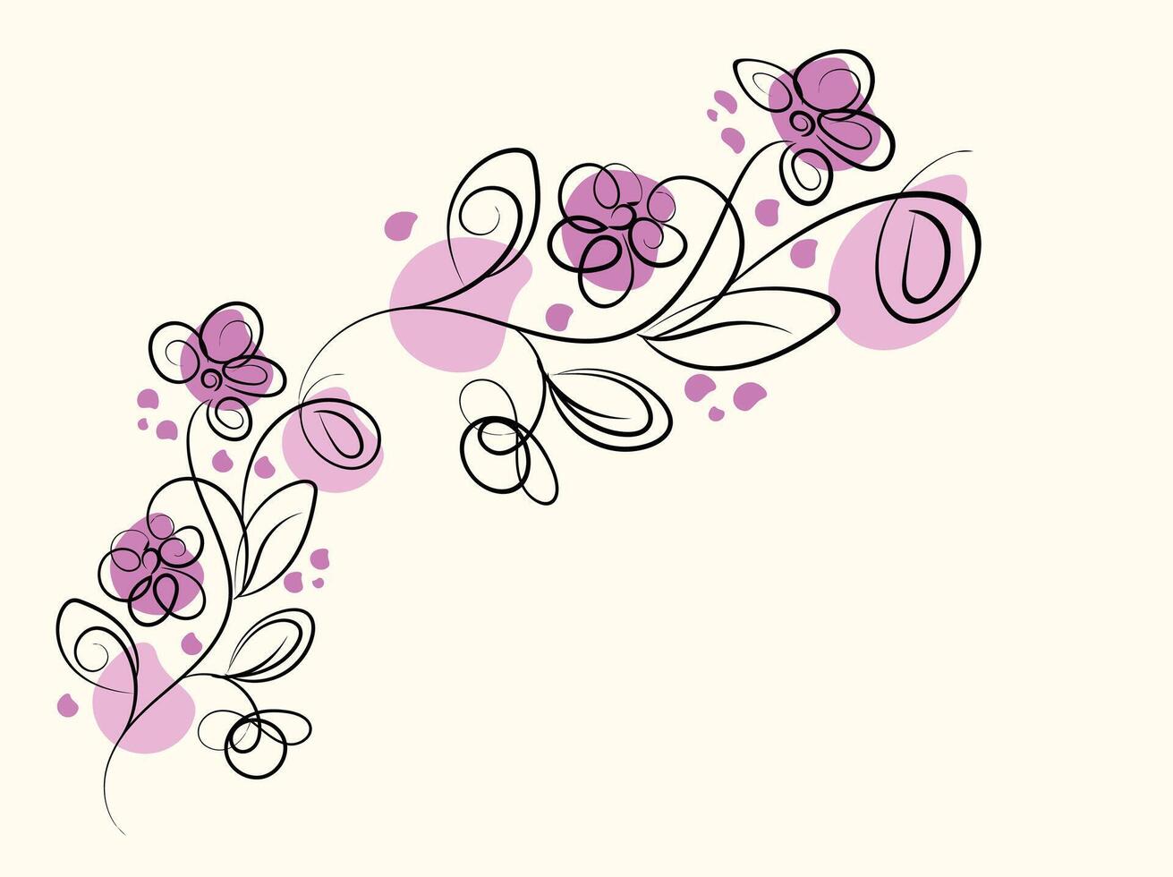 flower silhouettes design vector