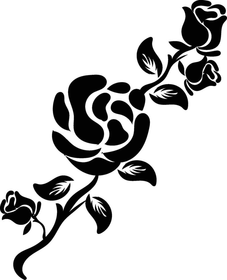 flower silhouettes design vector