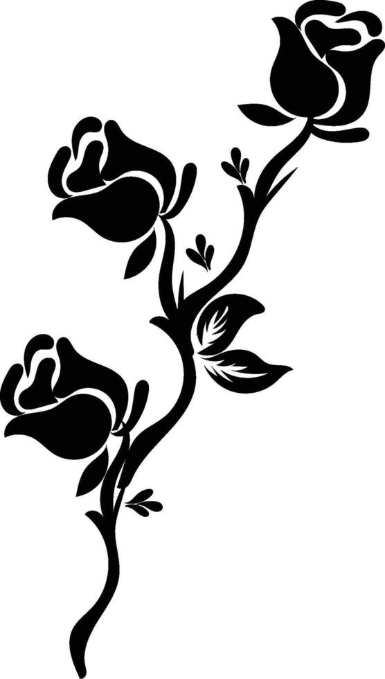 flower silhouettes design vector