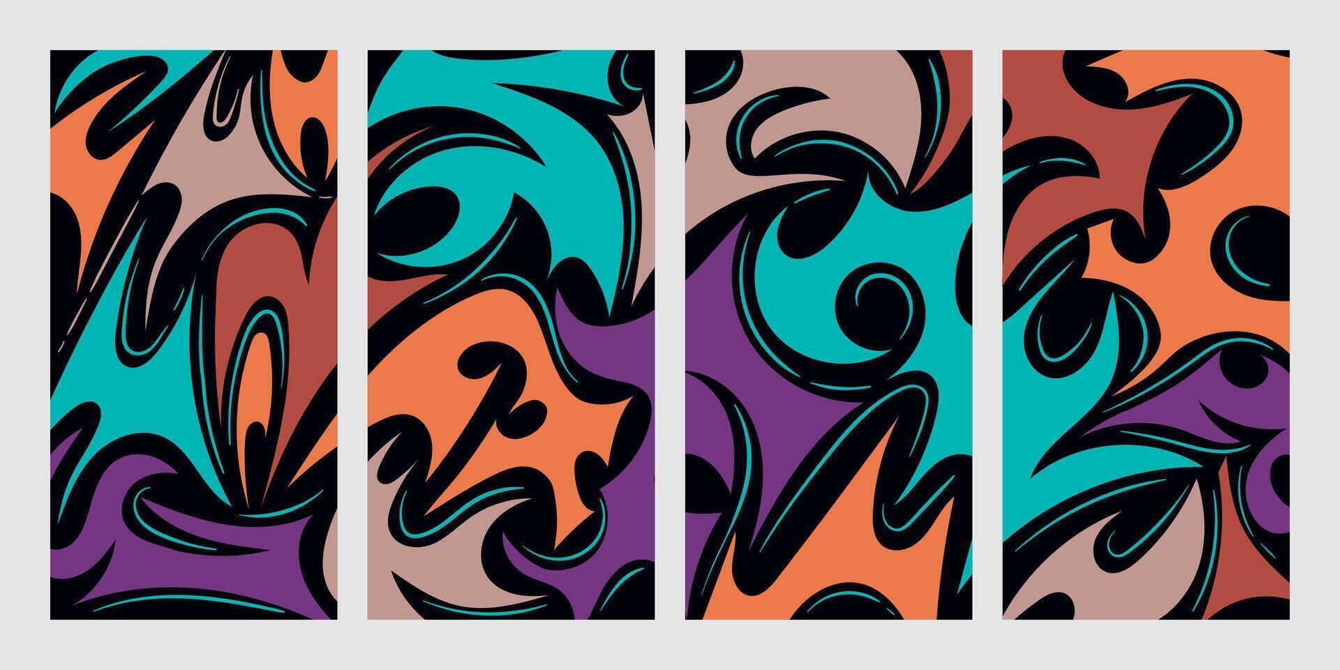 colorful soft abstract background set vector