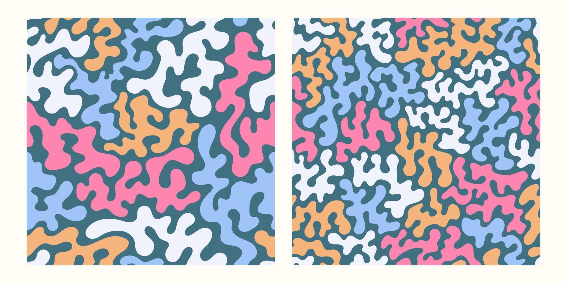 collection of soft liquid abstract background patterns vector